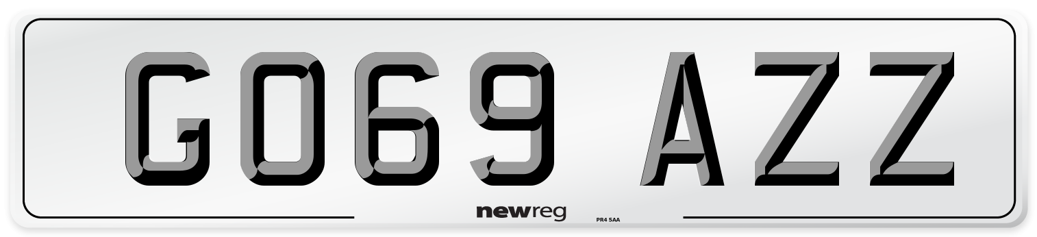 GO69 AZZ Number Plate from New Reg
